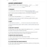 Lease Agreement Template   Free To Use In Rental Agreement Template Sample