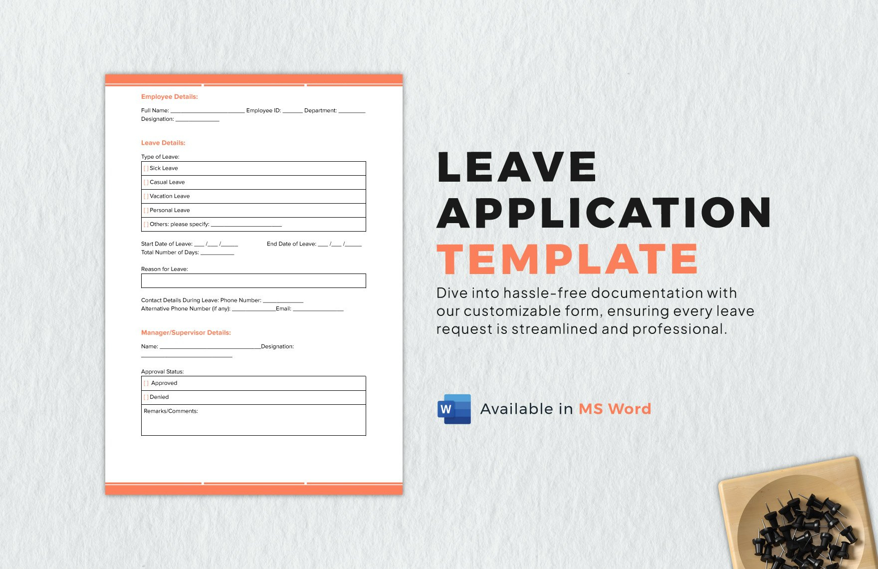 Leave Application Template In Word - Download | Template inside Leave Form Sample Template