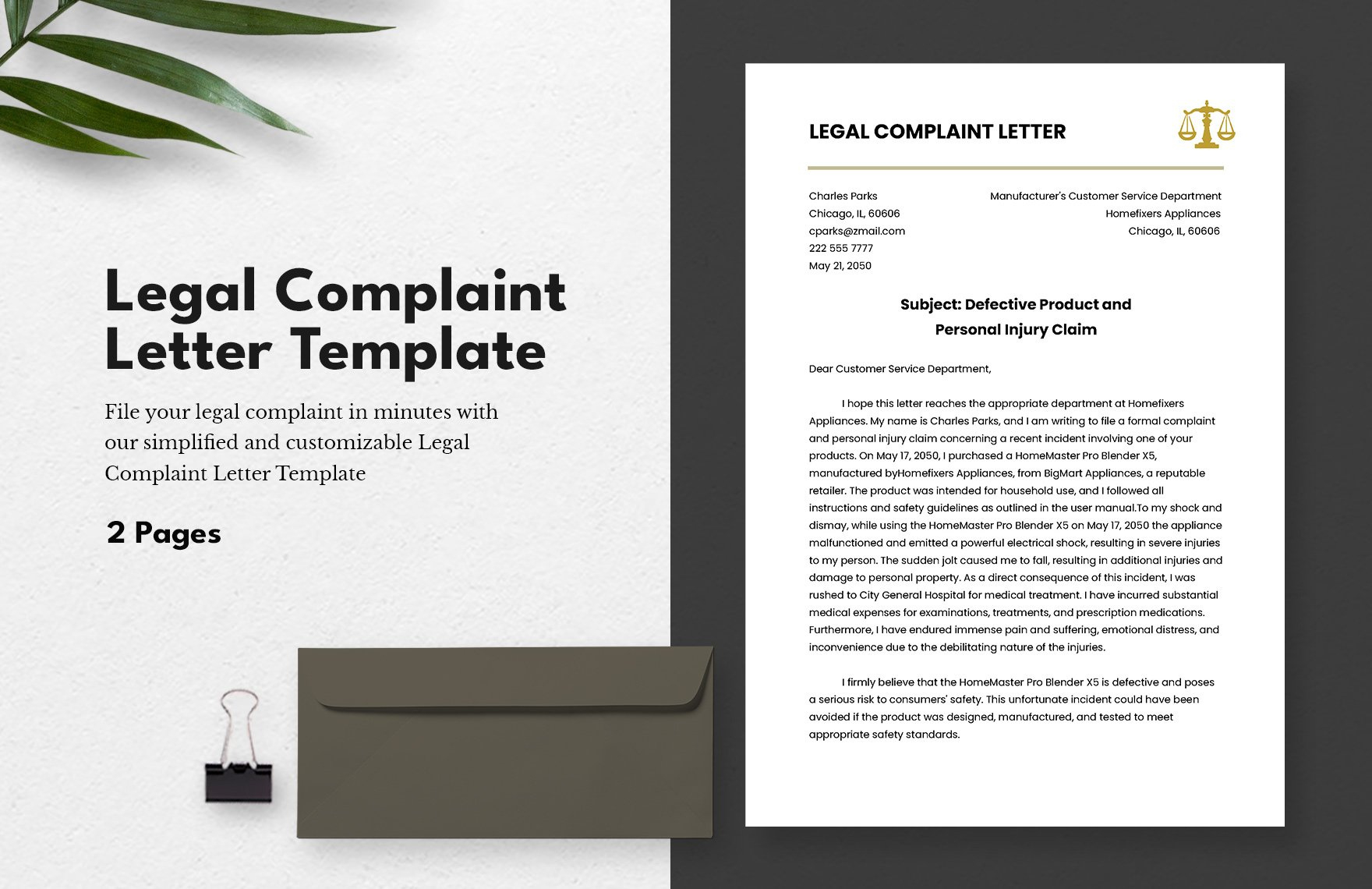 Legal Complaint Letter Template In Word, Pdf, Google Docs with Lawsuit Complaint Sample Template