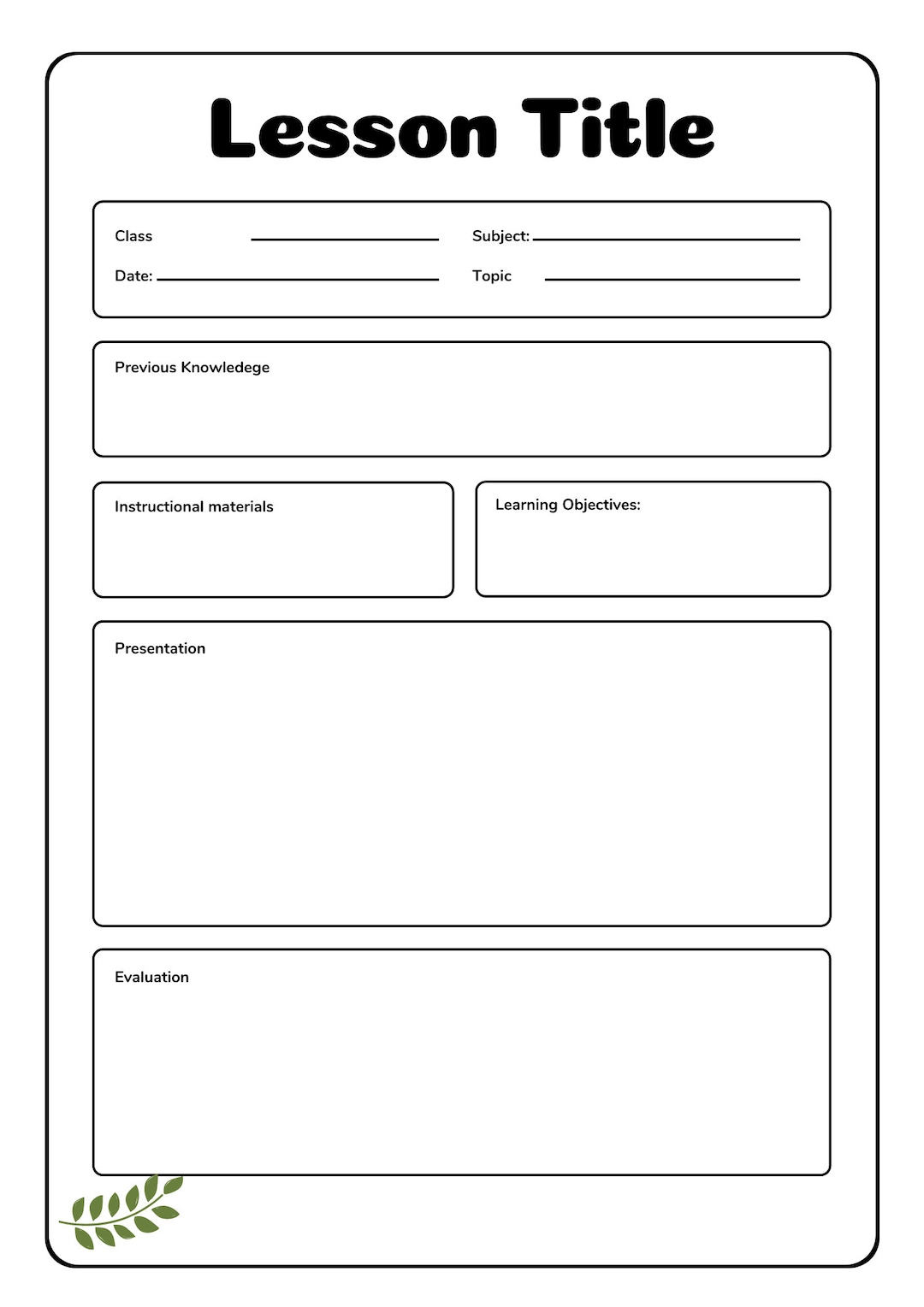 Lesson Plan Template, Lesson Plan, Planner Printable, Academic for Lesson Plan Templates Sample