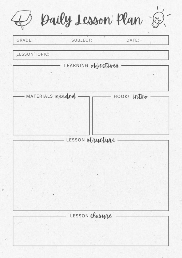 Lesson Plan Template Sample