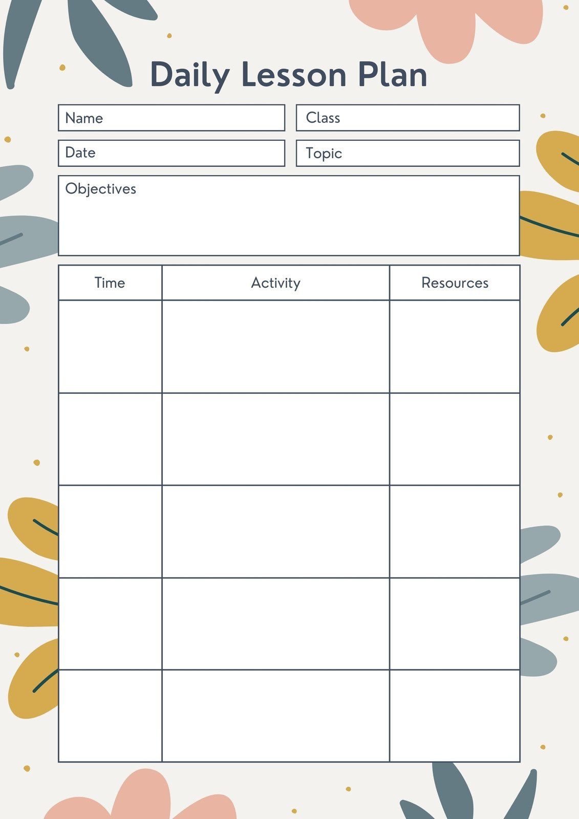 Lesson Plan Templates You Can Customize For Free | Canva within Free Sample Lesson Plan Templates