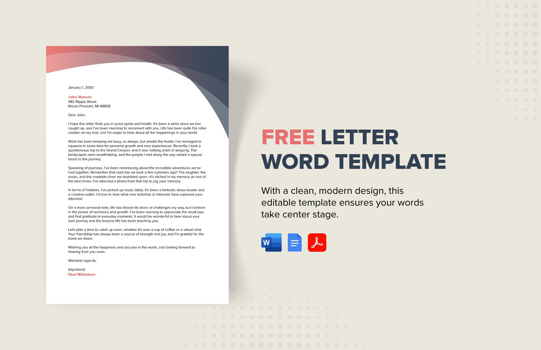 Letter Templates In Word - Free Download | Template throughout Free Letter Sample Templates