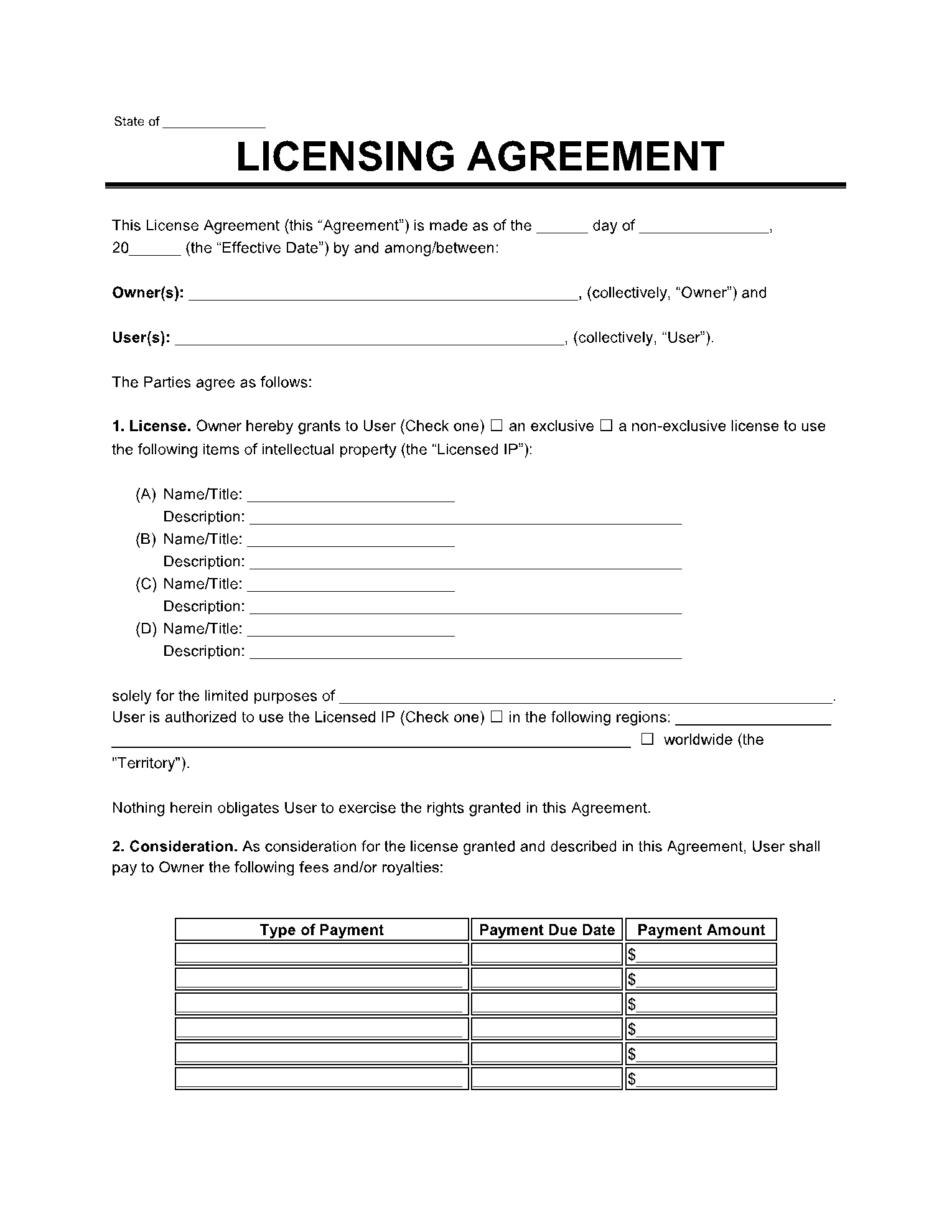 License Agreement Template In 2021 (Free Sample) inside Licensing Agreement Template Sample