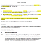 License Agreement Template Pertaining To Licensing Agreement Template Sample