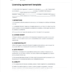 Licensing Agreement Template   Free To Use Throughout Free Licensing Agreement Sample Template