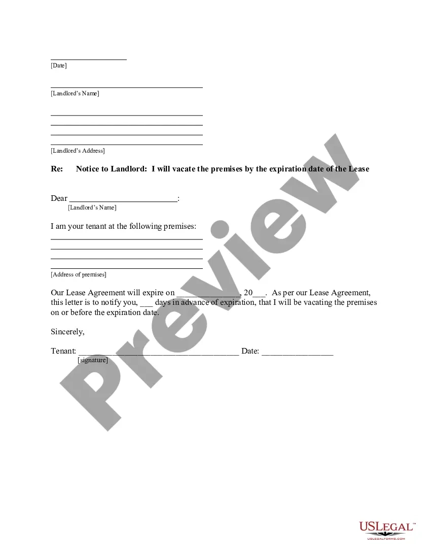 Maine Letter From Tenant To Landlord For 30 Day Notice To Landlord for 30-Day Notice to Landlord Template Sample