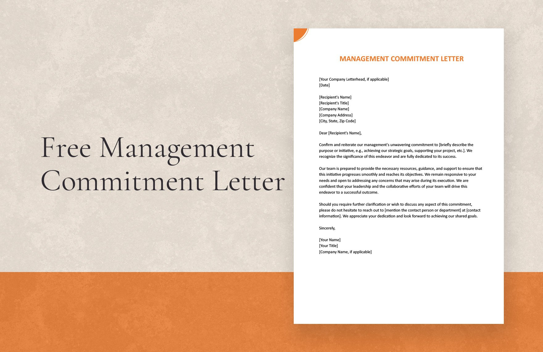 Management Commitment Letter In Word, Google Docs - Download for Commitment Letter Template Sample