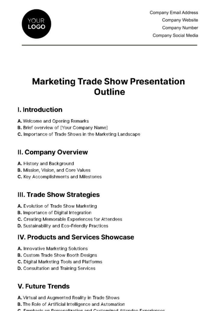 Presentation Outline Template Sample