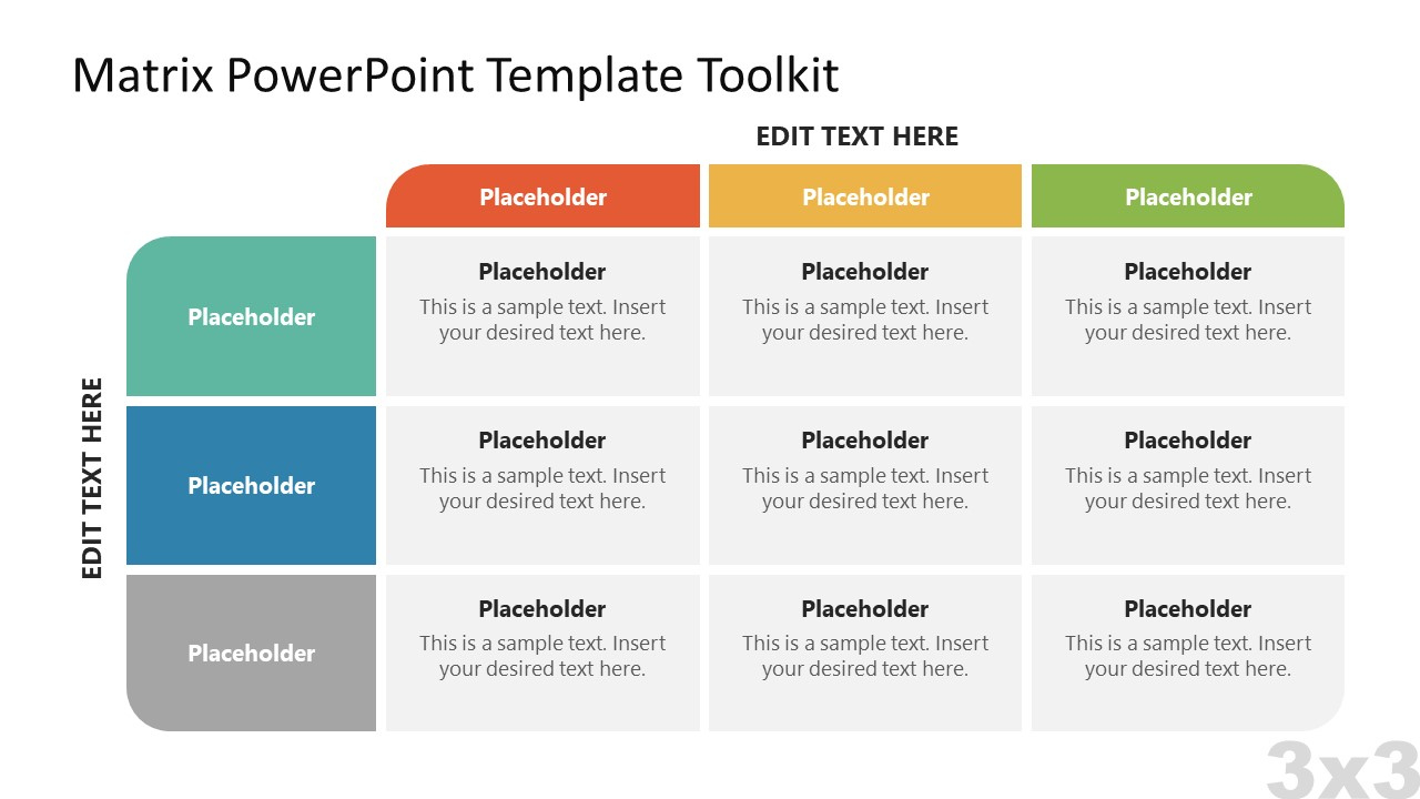 Matrix Powerpoint Template Toolkit regarding Matrix Sample Template