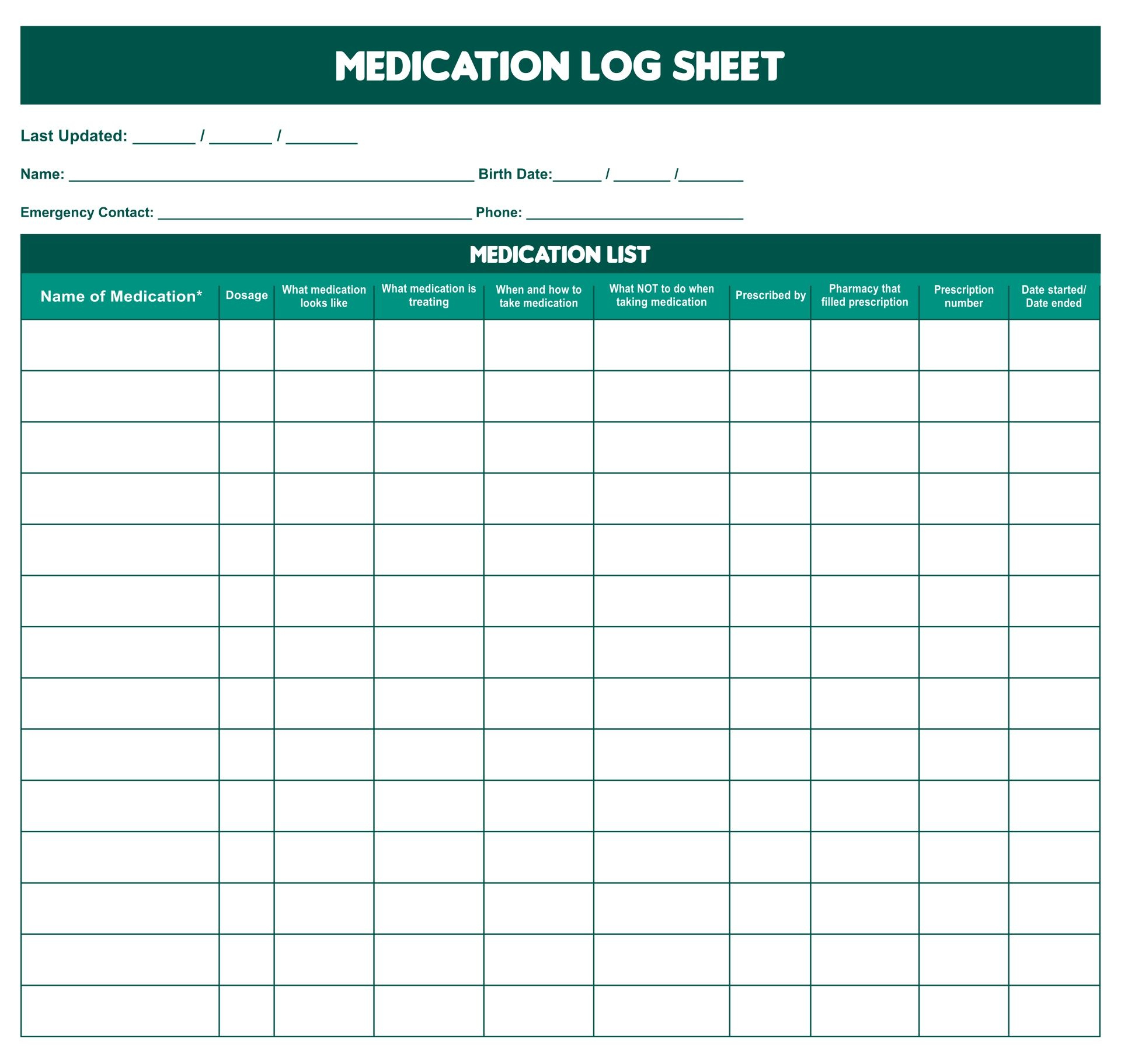 Medication Log Sheet - 10 Free Pdf Printables | Printablee with regard to Medication Sample Log Template