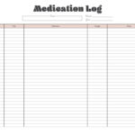 Medication Logs   25 Free Printables | Printabulls Regarding Medication Sample Log Template