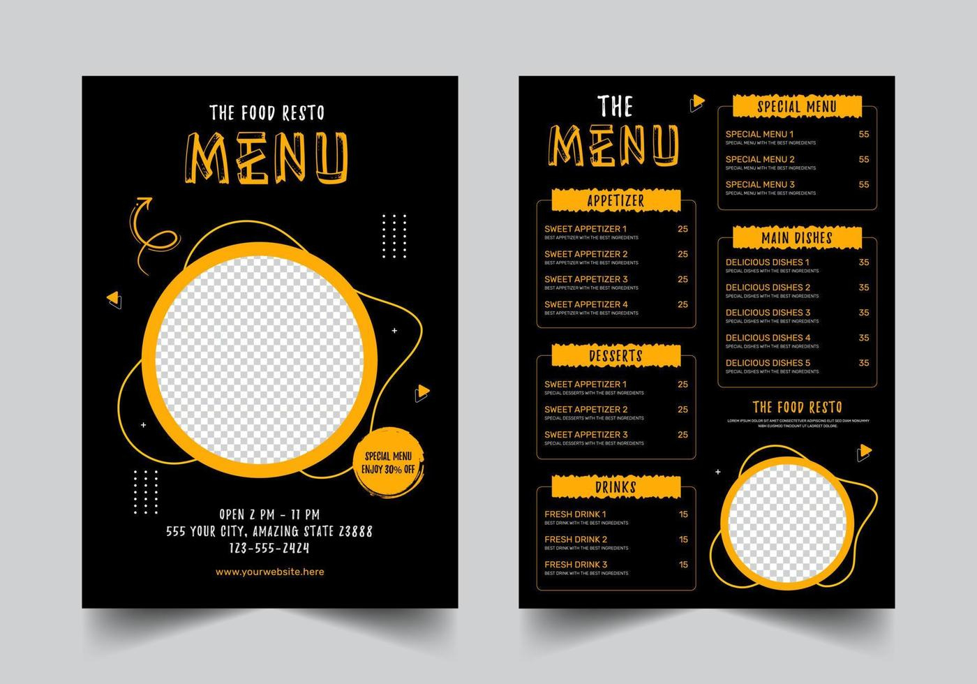 Menu Template Vector Art, Icons, And Graphics For Free Download intended for Free Menu Sample Templates