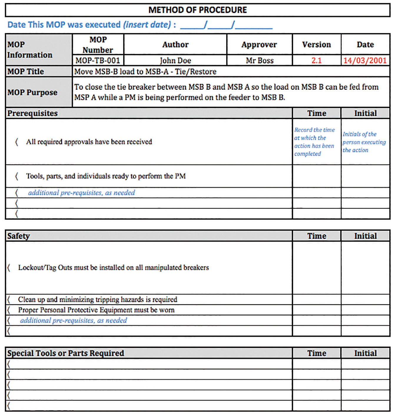 Method Of Procedure: Templates To Build Processes — Easily! | Scribe inside MOP Sample Templates