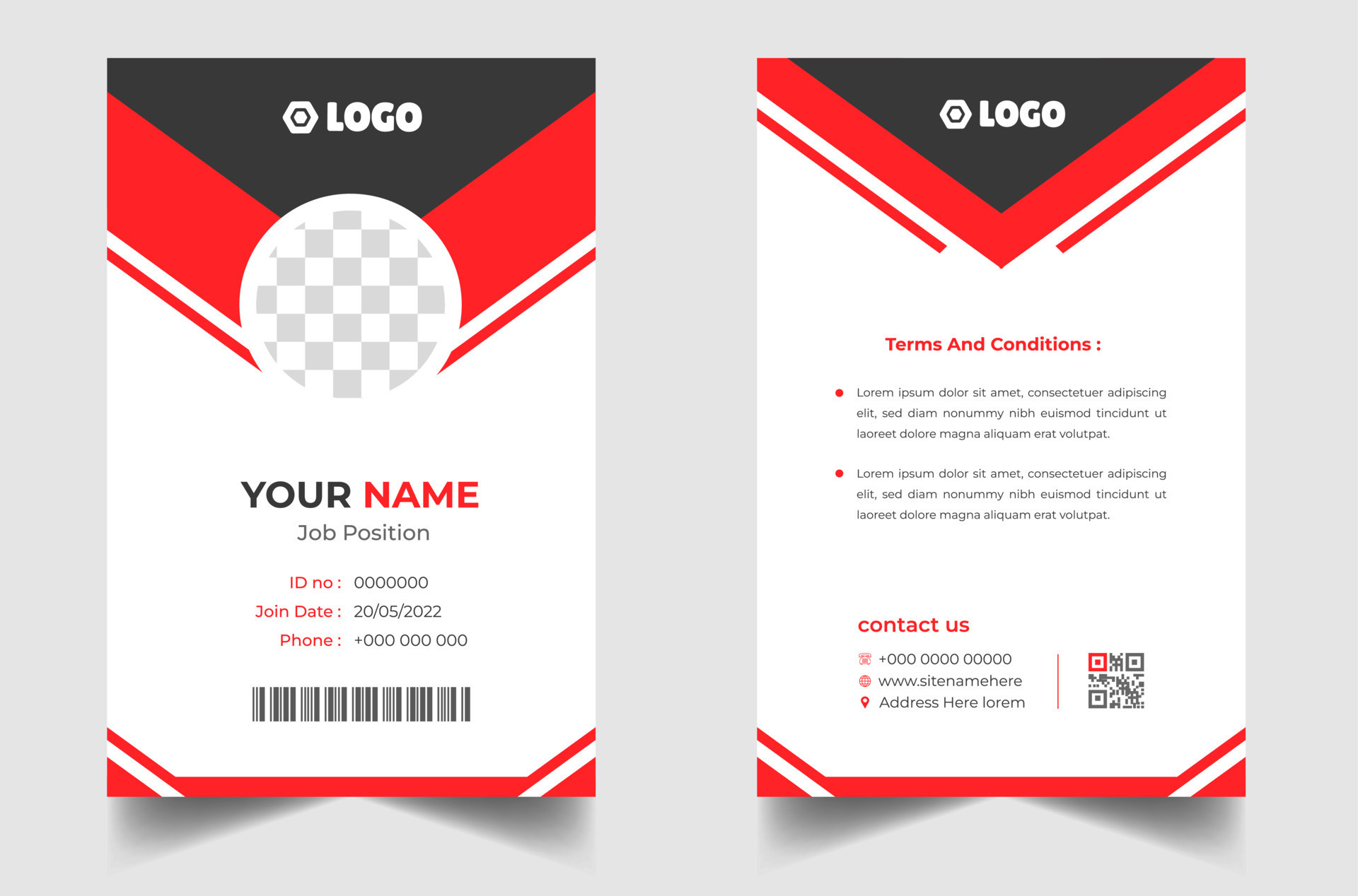 Modern And Clean Business Id Card Template. Professional Id Card intended for Sample Badge Templates