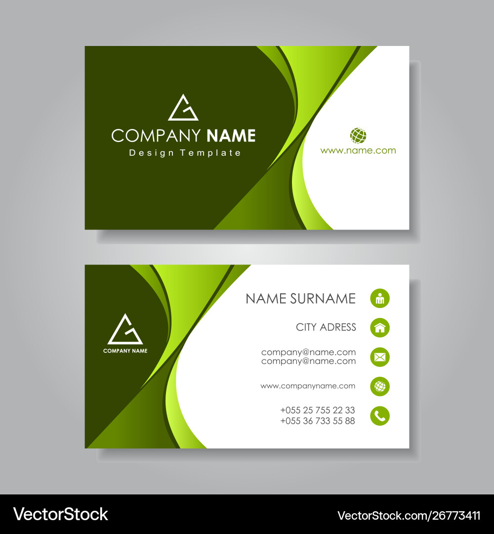 Modern Business Card Template Flat Design Vector Image in Business Card Sample Template