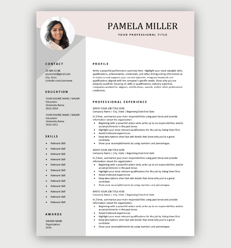 Modern Resume Template | Free Download | Word &amp;amp; Pages pertaining to Free Curriculum Vitae Sample Templates