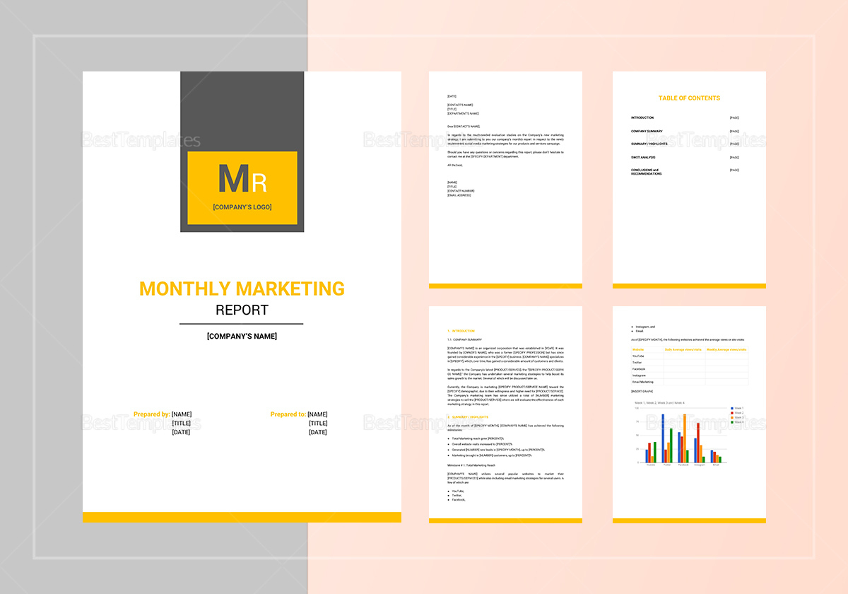 Monthly Marketing Report Template In Word, Google Docs, Apple Pages for Marketing Report Sample Template