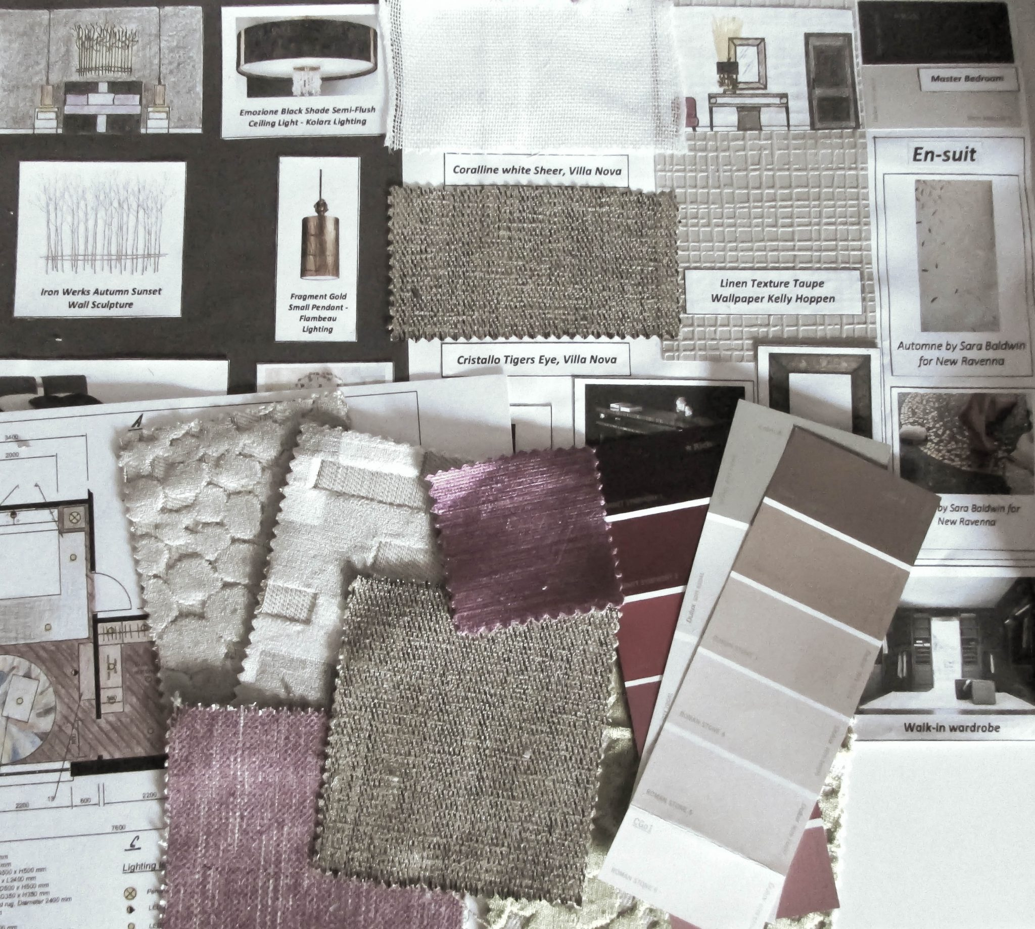 Mood Board Vs. Sample Board - Alenacdesign throughout Board Sample Template