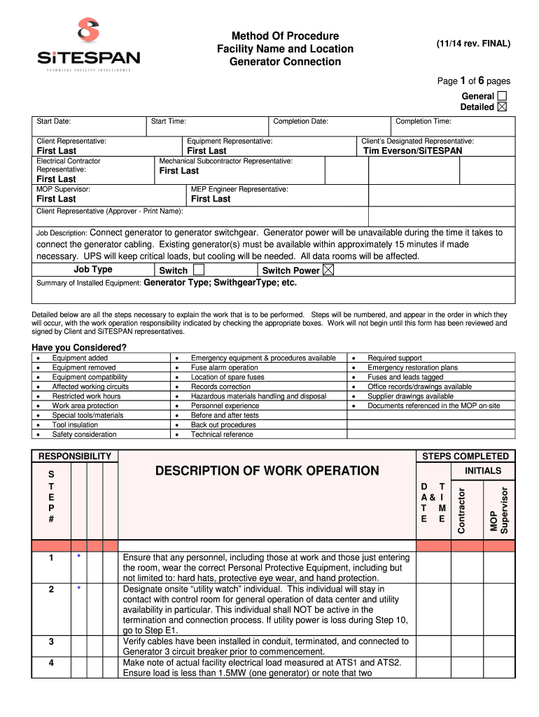 Mop Template - Fill Online, Printable, Fillable, Blank | Pdffiller within Mop Sample Templates