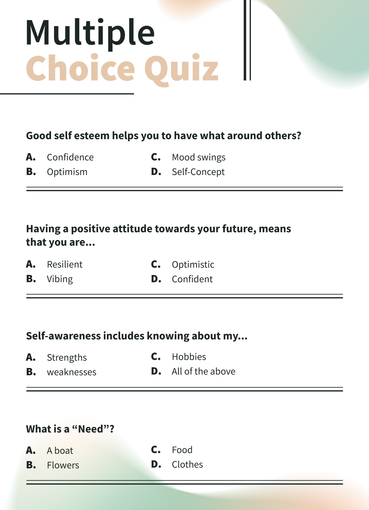 Multiple Choice Quiz Free Google Docs Template - Gdoc.io pertaining to Quiz Sample Template