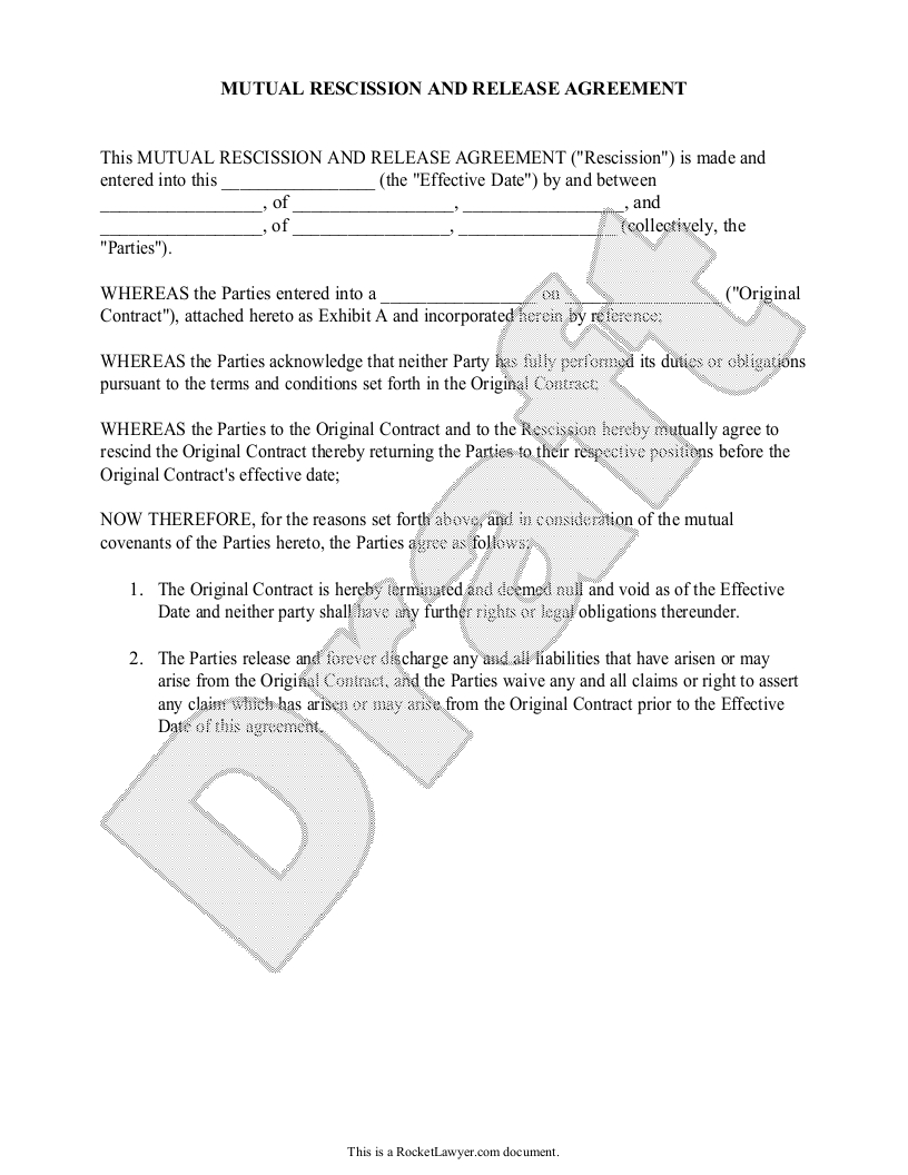 Mutual Release Agreement Template, Web A Mutual Release Agreement inside Free Mutual Release Sample Template