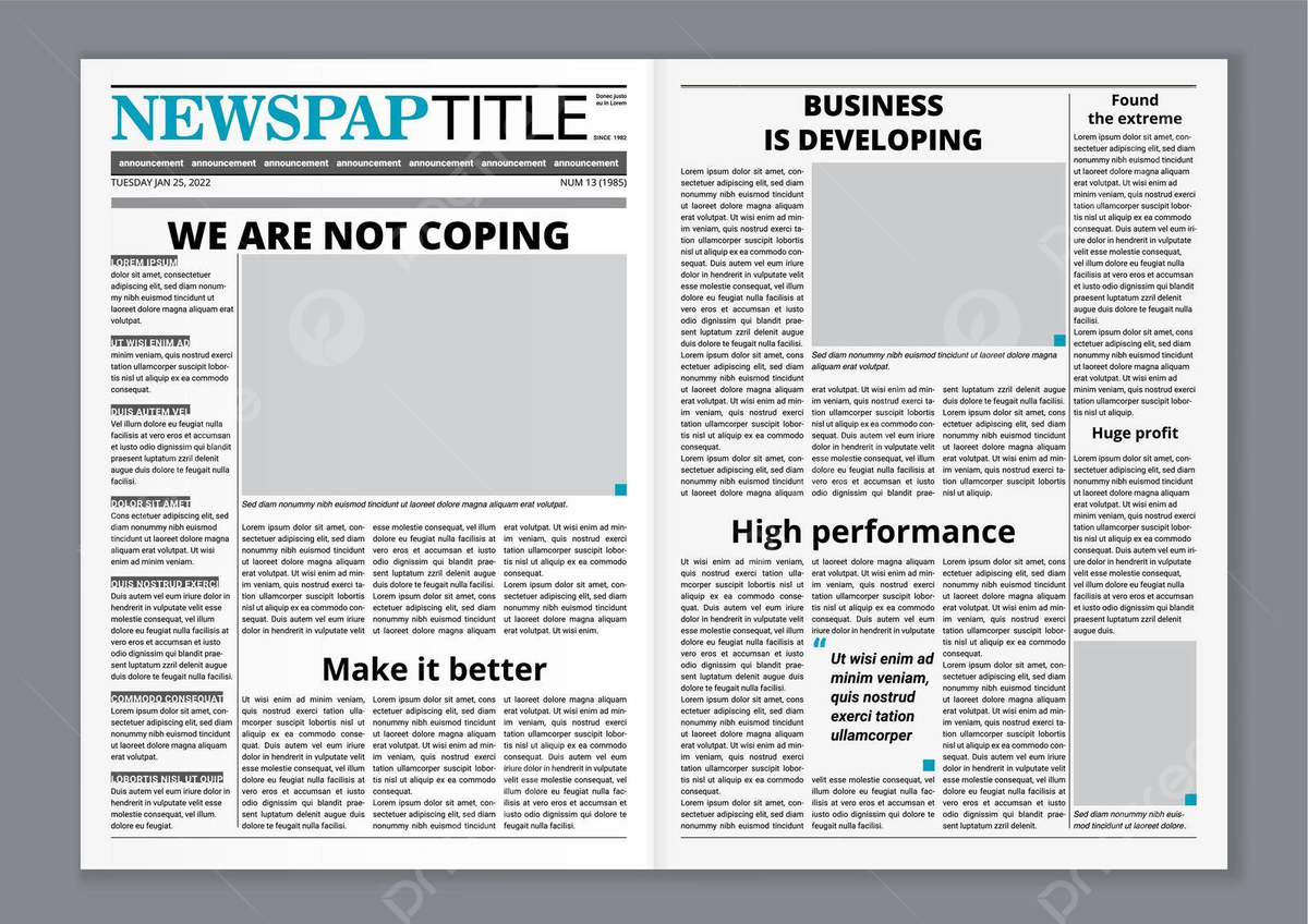 New Newspaper Spread Sheets Print Layout Template Illustration with Newspaper Layout Template Sample