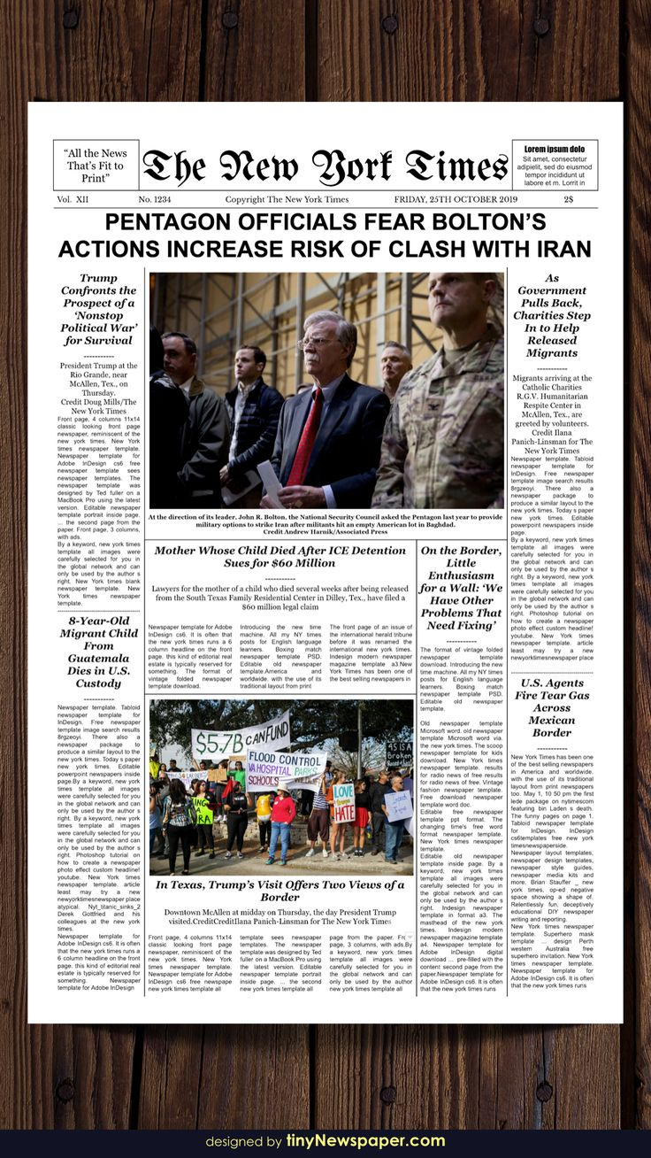 New York Times Newspaper Template Google Docs inside Newspaper Layout Template Sample