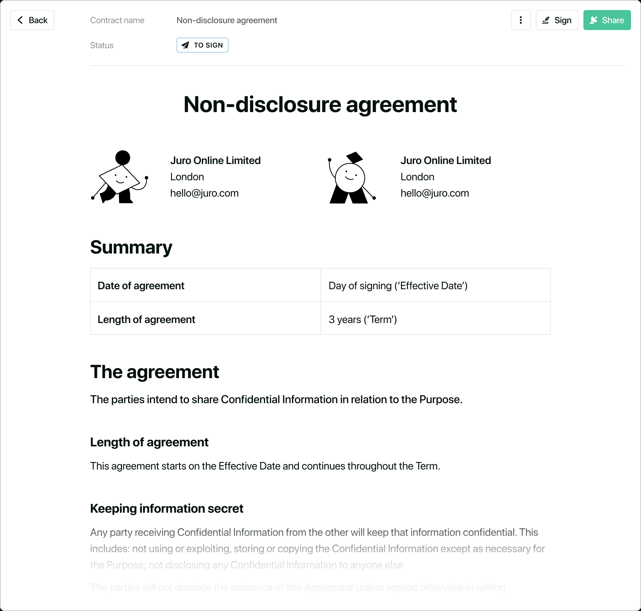 Non Disclosure Agreement (Nda) Template - Free To Download in NDA Sample Template