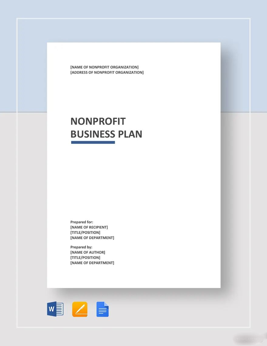 Nonprofit Business Plan Template In Word, Pages, Google Docs with regard to Non-Profit Business Plan Template Sample