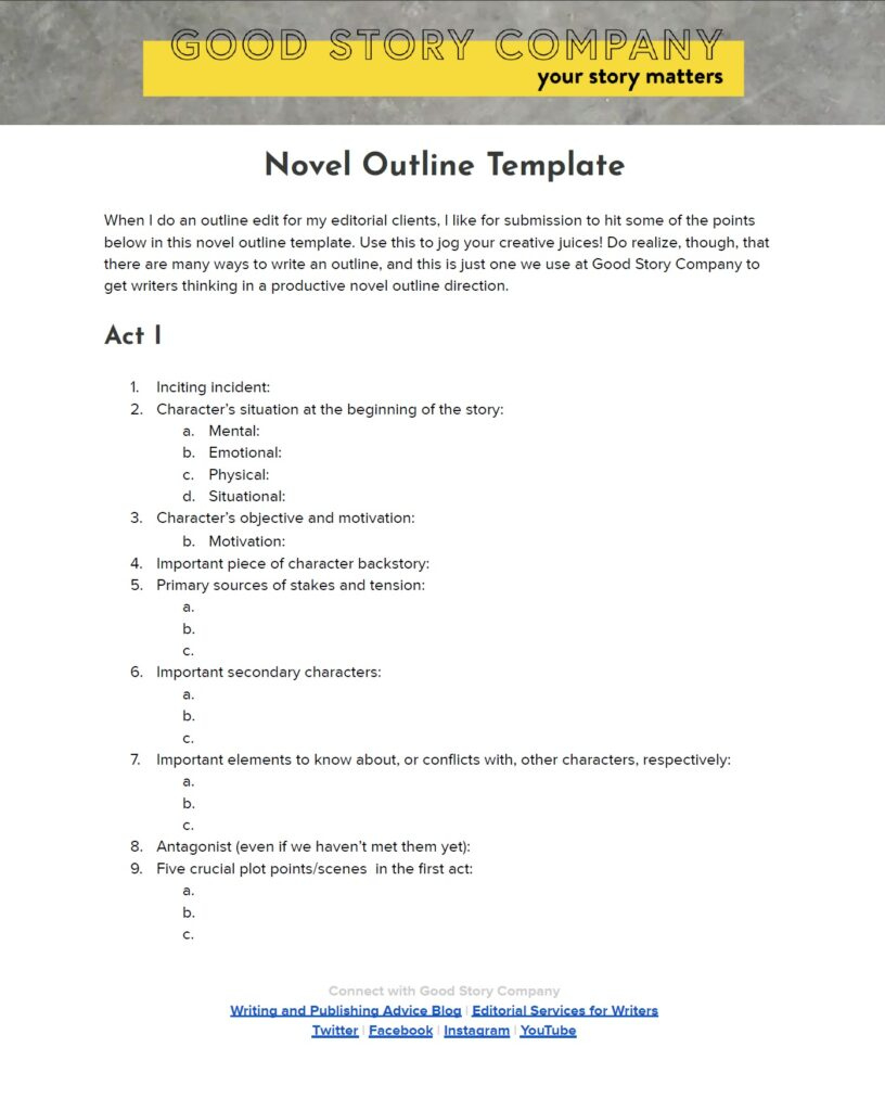 Novel Outline Template | Kidlit regarding Book Outline Sample Template