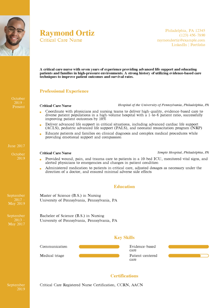 Nursing Resume Template Sample