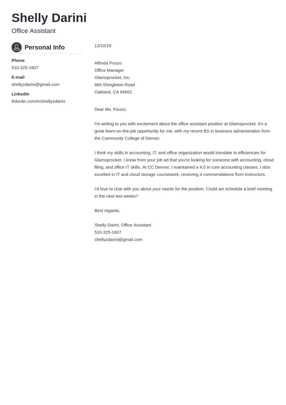 Office Assistant Cover Letter Examples &amp;amp; Templates For 2024 with Cover Letter Sample Templates