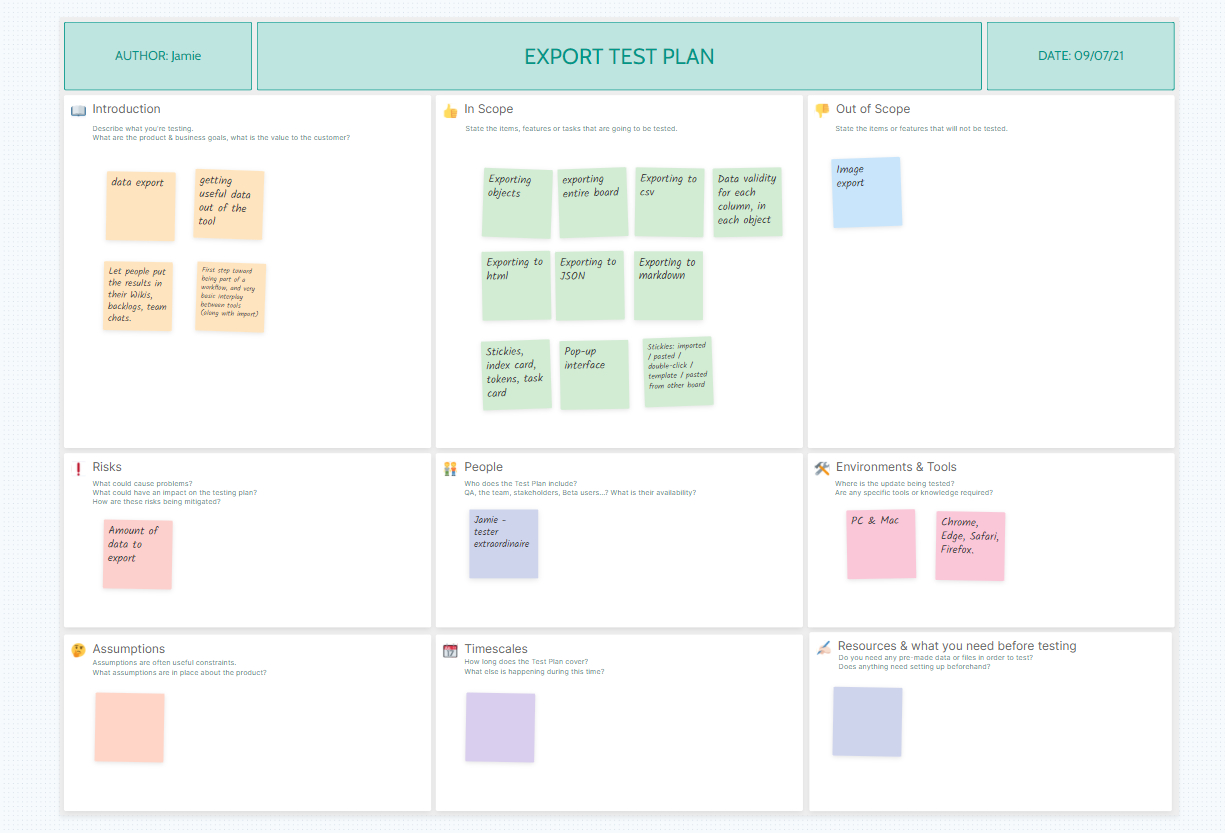 One Page Test Plan Template | Metro Retro with Agile Test Plan Sample Template