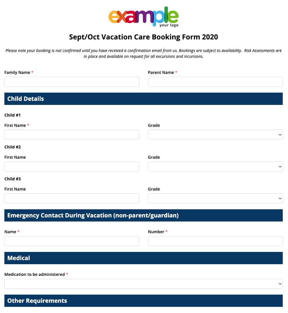 Online Form Templates And Examples - Snapforms Australia pertaining to Form Template Sample