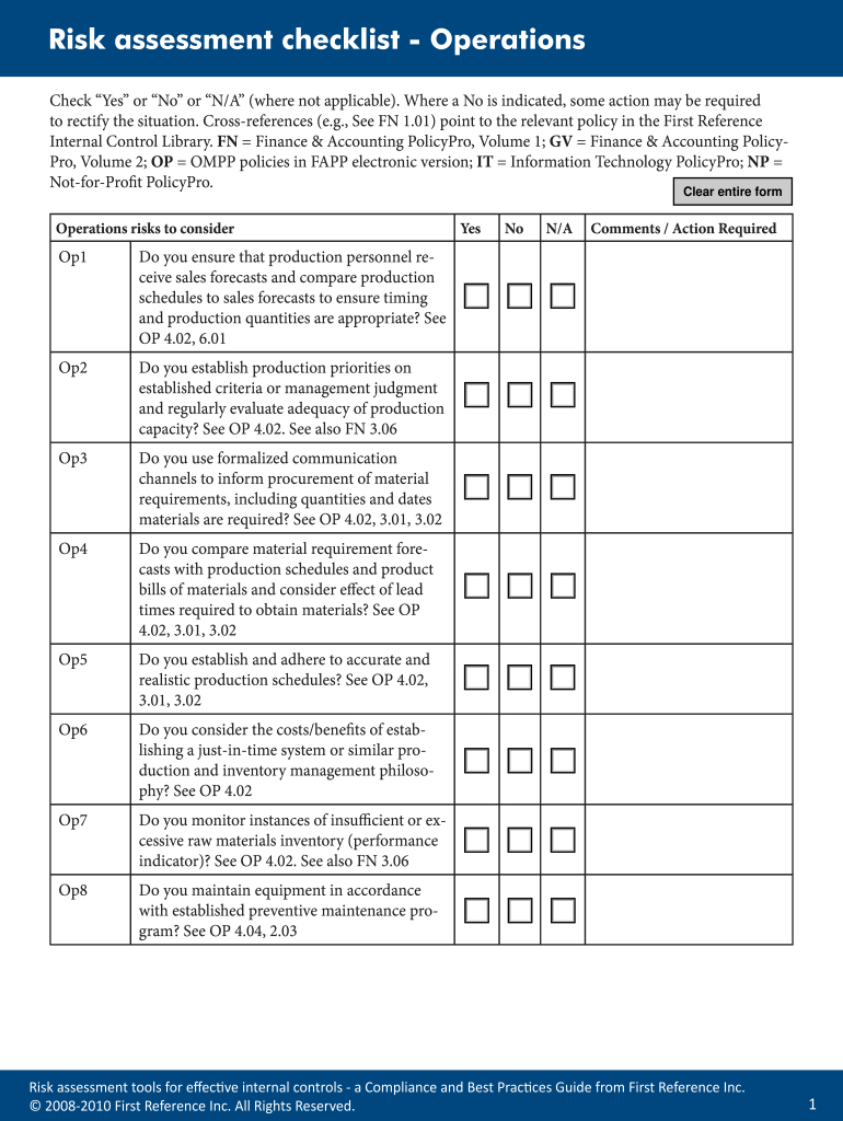 Operational Risk Assessment Template: Fill Out &amp;amp; Sign Online | Dochub in Sample ACH Risk Assessment Template