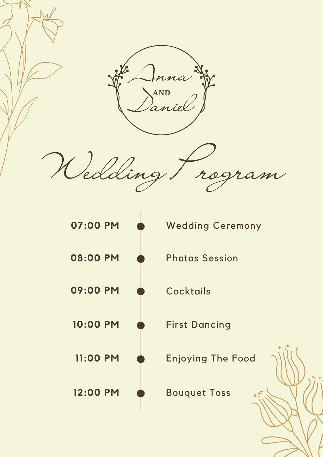 Page 5 - Free, Custom Printable Wedding Program Templates | Canva in Wedding Program Sample Template