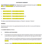 Partnership Agreement Template Inside Free Partnership Agreement Sample Template