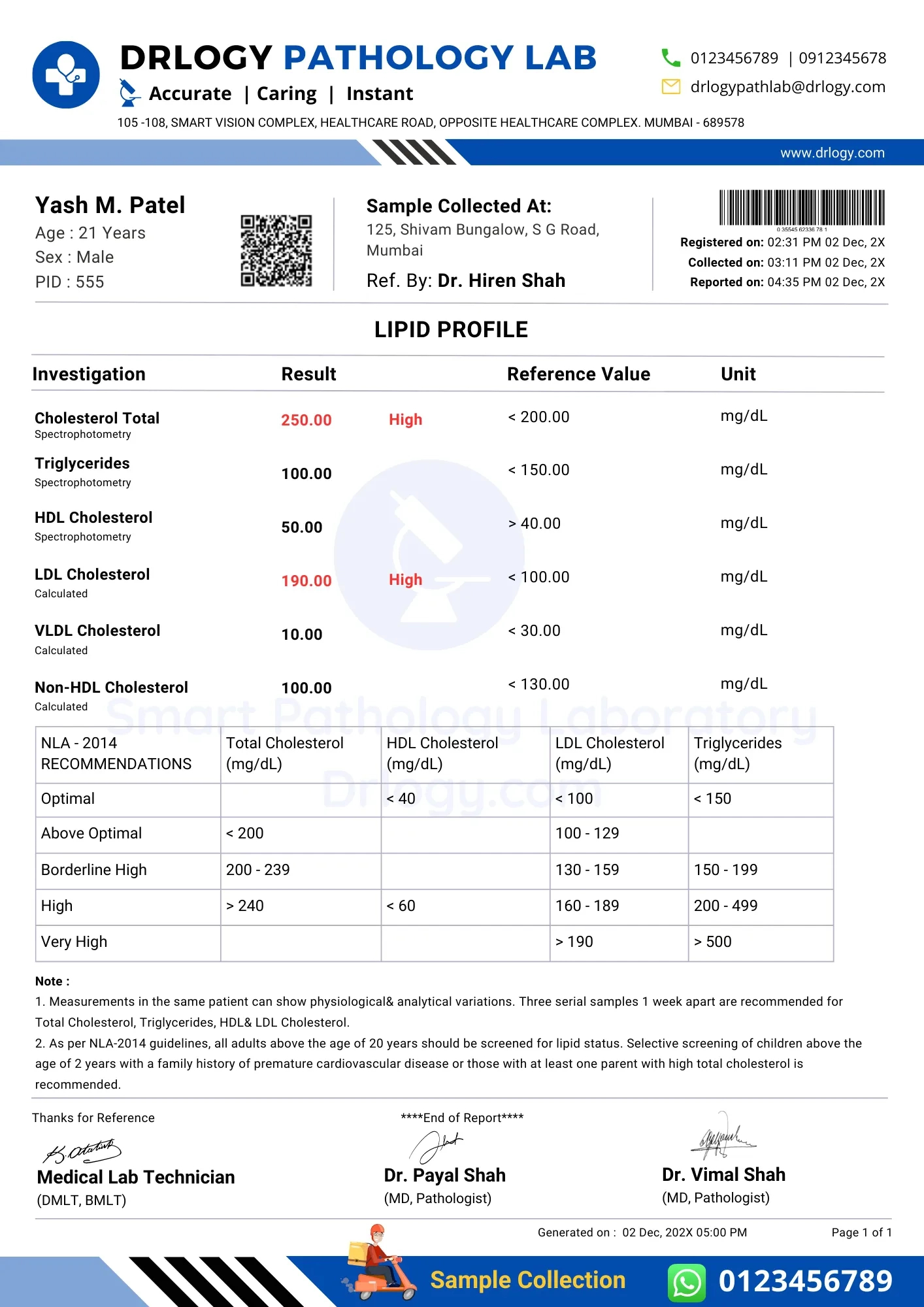 Pathology Lab Report Format - Cbc, Lft, Kft Etc. | Drlogy throughout Test Report Sample Template