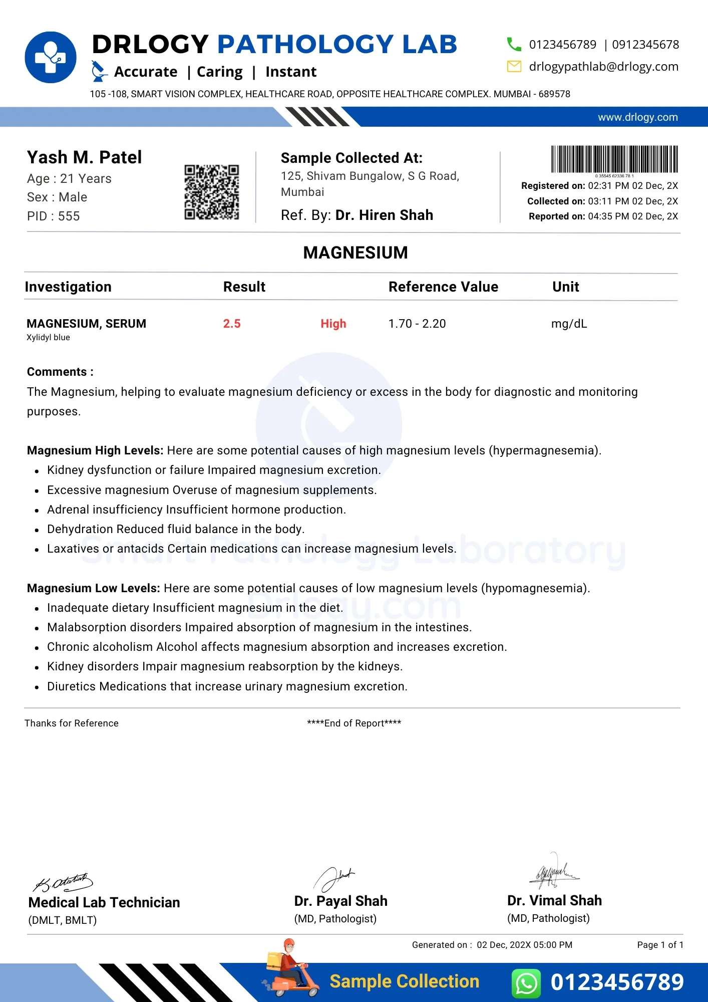 Pathology Lab Report Format - Cbc, Lft, Kft Etc. | Drlogy with regard to Test Report Sample Template