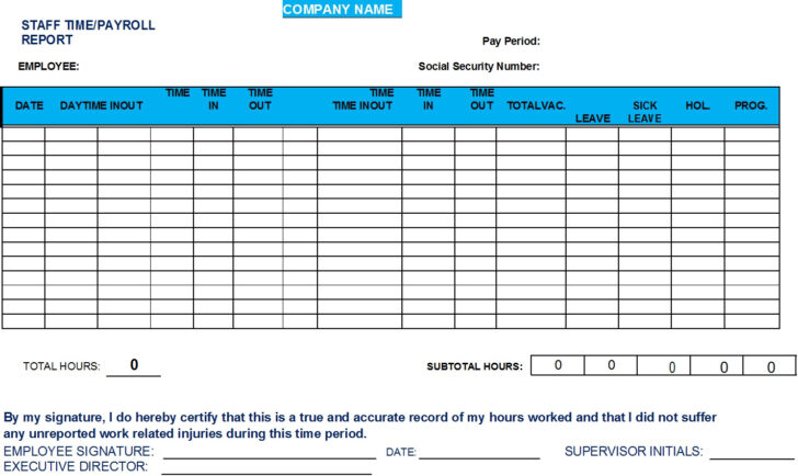 Payroll Sample Template