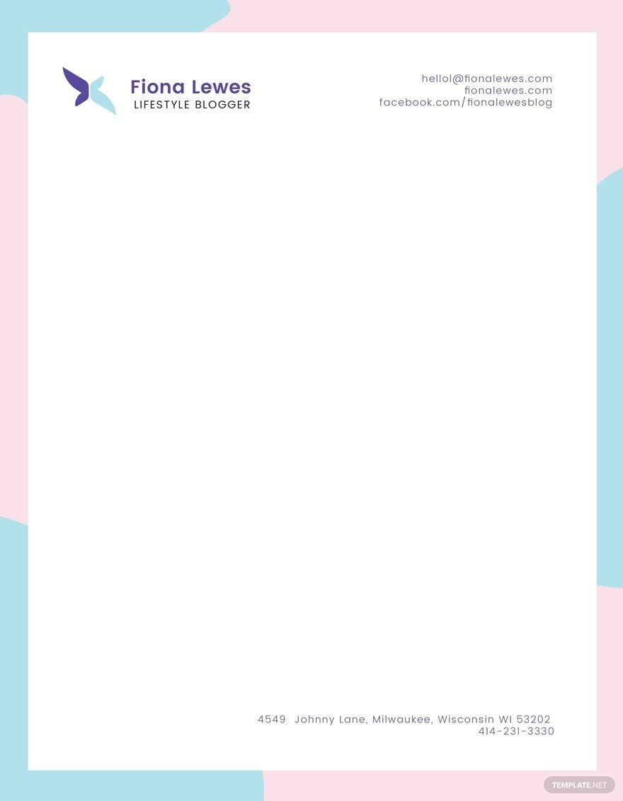 Personal Letterhead Template In Pages, Photoshop, Word, Publisher with regard to Personal Letterhead Template Sample