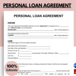 Personal Loan Agreement, Loan Agreement, Personal Loan Template In Personal Loan Contract Sample Template