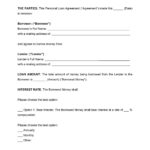 Personal Loan Agreement Template Pertaining To Loan Agreement Template Sample