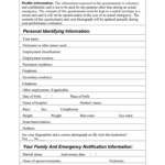 Personal Profile Form   Fill Online, Printable, Fillable, Blank Intended For Personal Profile Sample Template