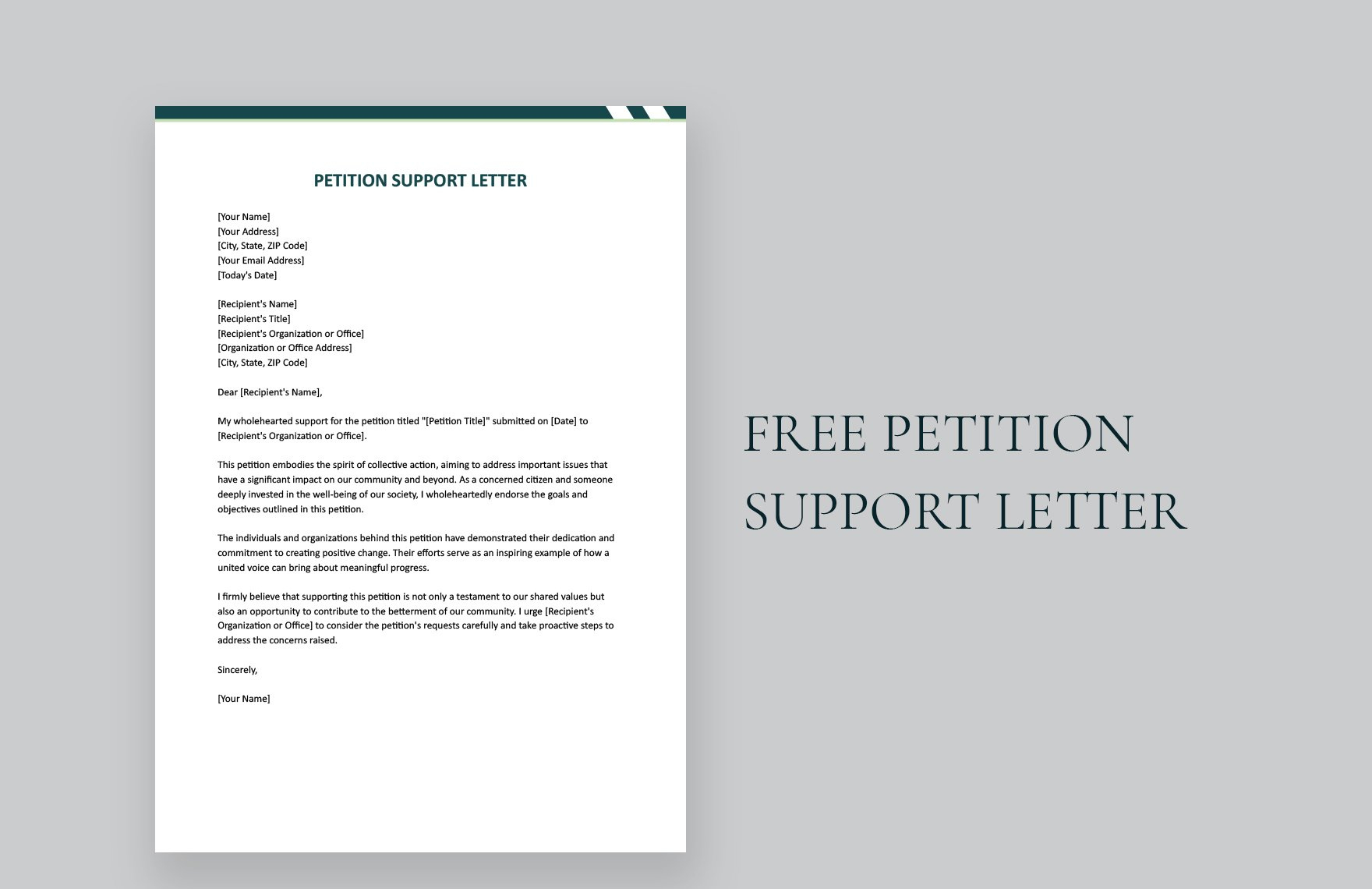 Petition Support Letter In Word, Google Docs - Download | Template for Sample Petition Letter Template