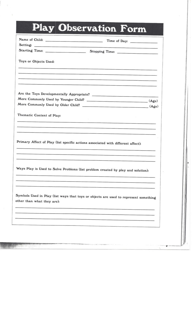 Early Childhood Time Sample Observation Template