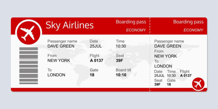 Sample Airline Ticket Template