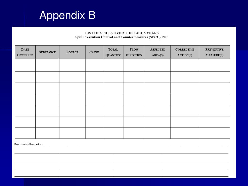 SPCC Plan Sample Template | Template Samples