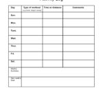 Printable Exercise Activity Log Sheet For Sample Activity Log Template